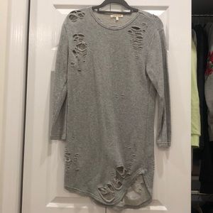 Longline Distressed Sweater